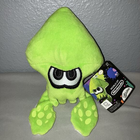 Plush New Splatoon Squid 8" Green Lootcrate Exclusive Nintendo Jakks Pacific - Picture 1 of 7